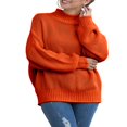 thumbnail image 1 of Automne Hiver Femmes Col Roulé Pull à Manches Longues en Vrac Gros Pull en Tricot, 1 of 7