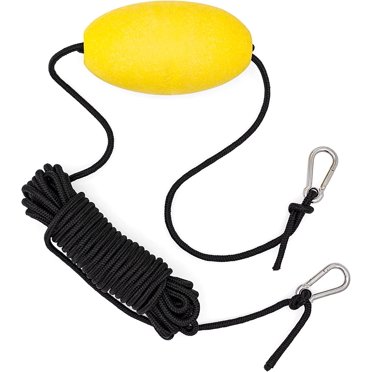 BLUEWING Bouée Balle Flottante avec Clips en Acier Inoxydable Bouée à Crampons pour Système d'Ancrage de Dérive de Pêche et Lac Rivière Océan Ancrage Système d'Ancrage de Dérive de Pêche, avec Corde en Nylon de 9m