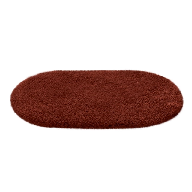 Maplenight Oval Bathroom Rugs Non Slip Washable 35x24in Soft Absorbent Bath Rugs Quick Dry Anti Mold Shower Rug for Bathroom Floor Tub and Shower Coffee