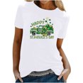 thumbnail image 2 of T-shirts de la Saint-Patrick pour Femmes Mode Col Rond Imprimé Manches Courtes T-shirt Décontracté Ample Hauts Saint-Patrick, 2 of 6
