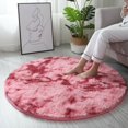 thumbnail image 2 of Circle Round Shaggy Rug Living Room Bedroom Carpet Floor Fluffy Mat Anti-Skid, 2 of 6