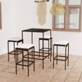 thumbnail image 1 of vidaXL Ensemble de Bar de Jardin 5 Pcs avec Coussins en Rotin Poly Brun, 1 of 5