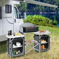 thumbnail image 2 of Costway Folding Portable Aluminum Camping Grill Table w/ Storage Organizer Windscreen, 2 of 9