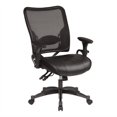 thumbnail image 1 of Leather Seat and Air Grid Back Managers Office Chair in Black, 1 of 5