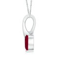 thumbnail image 2 of Angara Natural Ruby Necklace - Heart-Shaped Ruby Ribbon Pendant with Diamond in Platinum for Women, 2 of 10