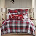 thumbnail image 3 of Levtex Home - Courtepointe Spencer Plaid - Grand Lit/reine - Tartan - Rouge, Vert, Blanc, Bleu, Or - Courtepointe (88x92 Po) - Réversible - Coton/poly, 3 of 4