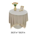 thumbnail image 3 of RYRDWP 60%Cotton,40%Linen Tablecloths With Fringe For Small Tables, 55x55 Inch Linen Sqaure Table Cloth For Wedding, Party, Indoor,Outdoor, Machine Washable, 3 of 8