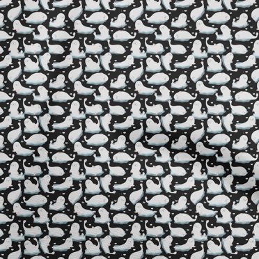 oneOone Cotton Flex Black Fabric Asian Kawaii Sewing Material Print Fabric By The Yard 40 Inch Wide