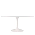 thumbnail image 4 of Plata Import Oval Shiny MDF Table in White, White MDF Table, Aluminum Table, White Table with Aluminum Base, Oval Table with semi-glossy finish, White Oval Table 66", 4 of 4