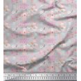 thumbnail image 1 of Soimoi Gray Rayon Crepe Fabric Cupcake Party Print Fabric by Yard 46 Inch Wide, 1 of 5