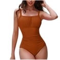thumbnail image 1 of Push Up One Piece Swimsuits Womens Adjustable Straps Tummy Control Bathing Suits Scoop Neck Ruched Slimming Swimwear, 1 of 5
