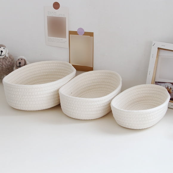Home Textile Storage Oval Mini Rope for Organization and Décor Lightweight Woven Hampers for Small Items Convenient Light Storage Durable Craftsmanship