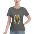 thumbnail image 1 of T-Shirt Basique à Manches Courtes pour Femme une Pièce Singe Jaune, 1 of 6