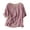 Purple, variant on LUOGENLI Female Shirts Ladies Fashion Casual Cotton and Linen Embroidery V Neck Seven Point Sleeve Comfortable Loose T Shirt Top Vintage T-shirts for Women Graphic Tee St. Patrick's Day Purple L/3