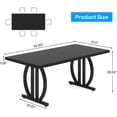 thumbnail image 2 of Tribesigns Dining Table for 4-6 People, 63-Inch Black Rectangular Wood Kitchen Table with Strong Metal Frame, Modern Industrial Dining Table Farmhouse Dinner Table for Home Kitchen Dining Room, 2 of 9