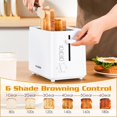 thumbnail image 4 of NIKLEMON Small Toaster 2 Slice, Mini Toaster with Wide Slots for Bagels,6 Browning Settings, Cancel/Defrost/Reheat Functions,for 10x10cm Bread,Black (White), 4 of 8