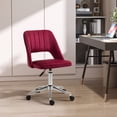 thumbnail image 2 of Vinsetto Chaise de Bureau Sans Accoudoirs Pivotante pour Ordinateur, Rouge, 2 of 10