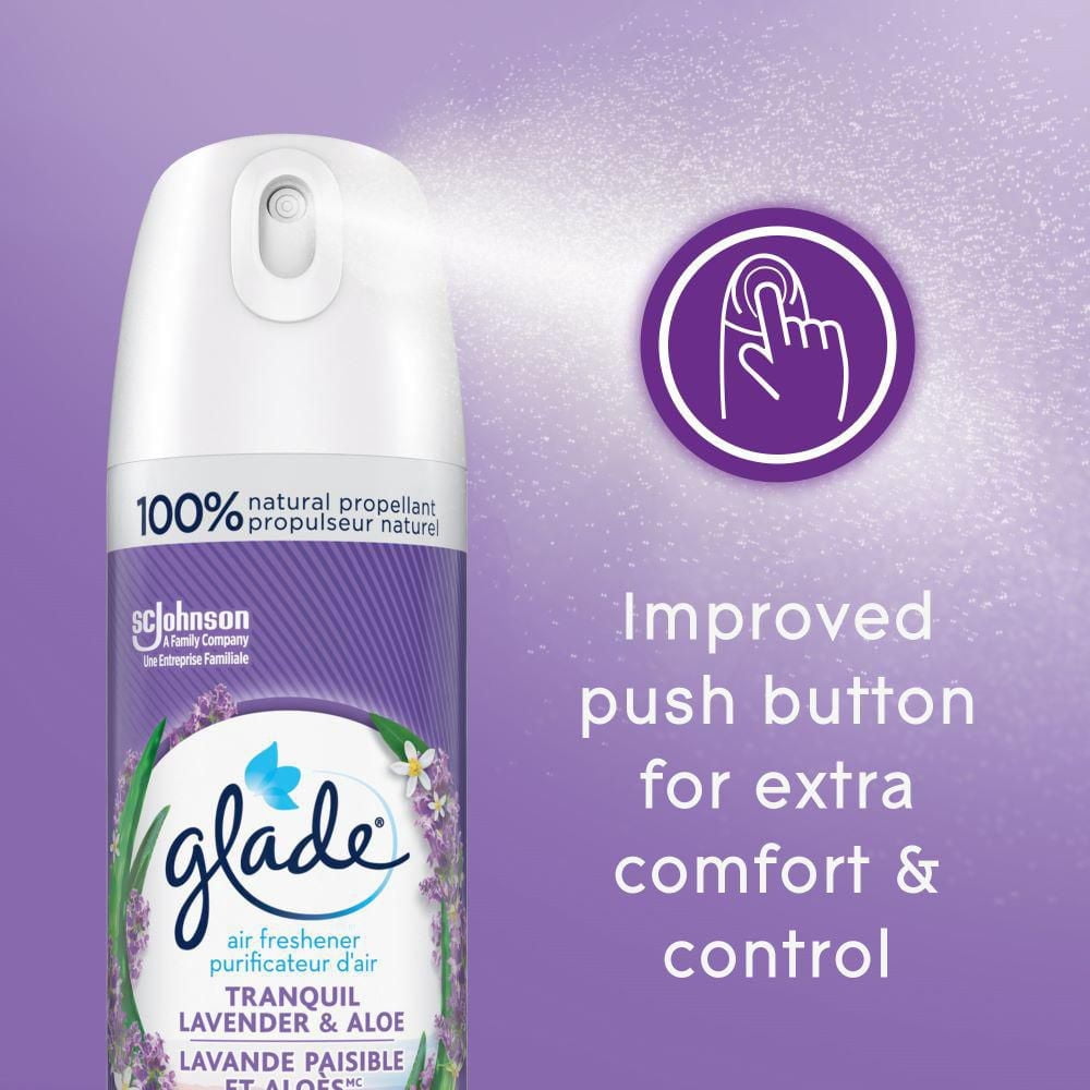 Glade® Vaporisateur pour Pièces Purificateur d'Air Anti-Odeurs, Lavande Paisible et Aloès, Lot de 2