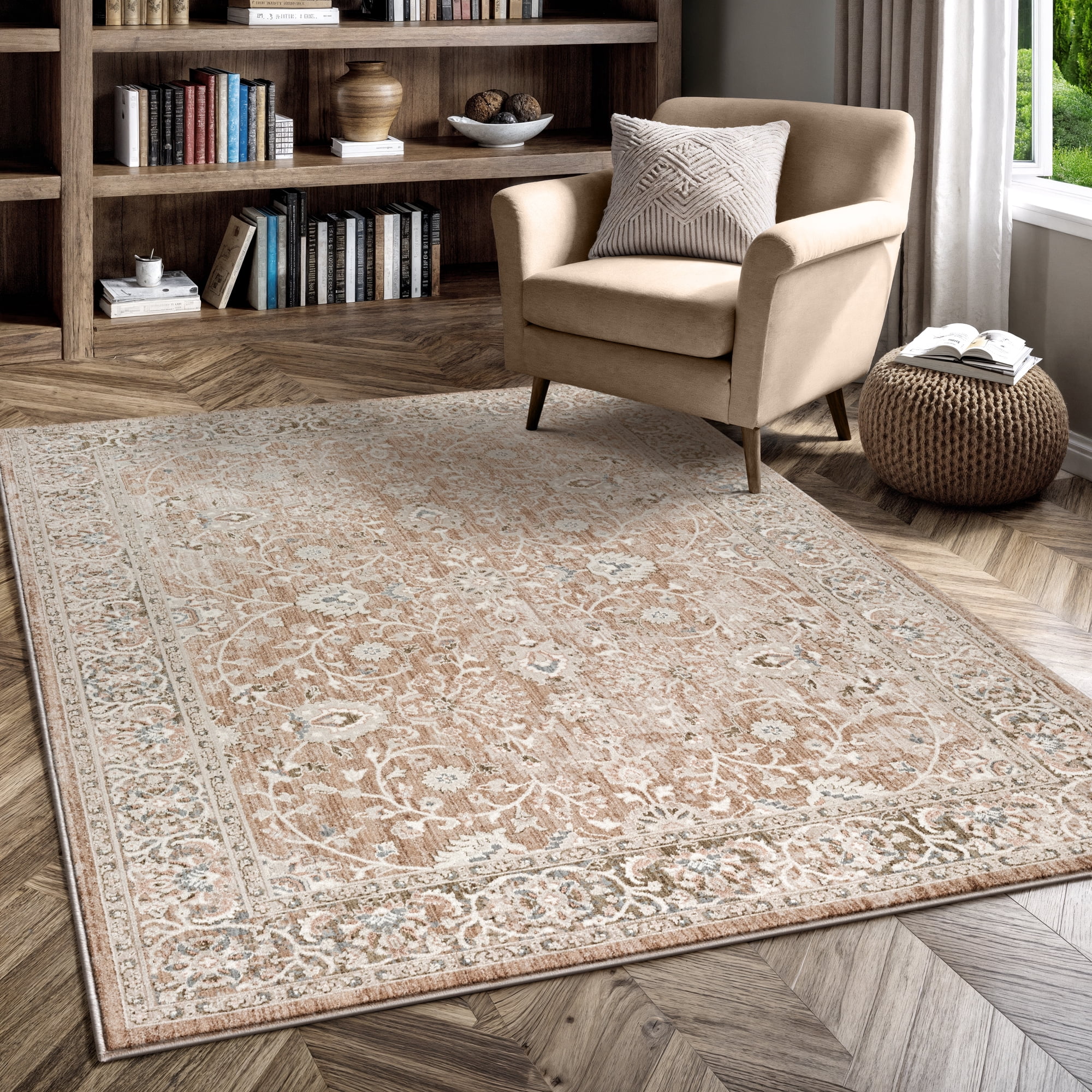 Tapis beige Flow Mainstays, 5 pi x 7 pi