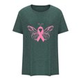 thumbnail image 4 of TIMIFIS Chandails de Sensibilisation au Cancer du Sein pour Femmes Été Ample Imprimé T-Shirt à Col Rond Manches Courtes Blouse Décontractée Automne/hiver, 4 of 5