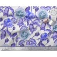 thumbnail image 2 of Soimoi Georgette Viscose Fabric Leaves & Rose Flower Print Fabric by The Yard 42 Inch Wide, 2 of 3