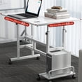 thumbnail image 3 of Ourlova Black 1 Set Wooden Adjustable Height Mobile Foldable Computer Desk Standing Workstation Bedside Writing Table Small Single Desk, 3 of 6