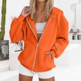 thumbnail image 4 of Mgmyaa Chandail en Molleton pour Femmes Mode Couleur Unie à Capuche avec Poche Manches Raglan Veste à Fermeture Éclair, 4 of 6
