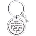 thumbnail image 1 of CHUANK Clearance To My Daughter Message Keychain Stainless Steel Initial Last Name 26 Letter Family Inspirational Keychain Gift, 1 of 2
