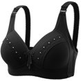 thumbnail image 2 of AherBiu Womens Plus Size Bras Large Bust Full Coverage Wireless High Supportive Bralette Solid Color Push up Bras, 2 of 7