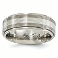 thumbnail image 1 of Edward Mirell Titanium avec Bordure Texturée Argentée Step 7.5mm Taille de Bande 11, 1 of 4