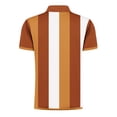 thumbnail image 4 of KIHOUT Chemises d'Été pour Hommes, T-shirt à Manches Courtes Zippé Imprimé Col Rabattu Ample Orange 2TG, 4 of 4