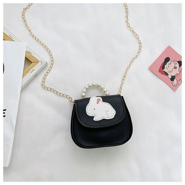 Little Girls' Cute Rabbit Crossbody Purse Small Bow Shoulder Bag Handbag for Kids - Black,Bunny
