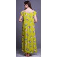 thumbnail image 2 of Bimba Printed Long Maxi Dress For Women Rayon Sleepwear Short Sleeve Nightgown, 2 of 4