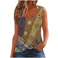 thumbnail image 2 of IROINID Camisole pour Femmes, Haut Sans Manches à Col en V Dégradé pour Femmes Kaki TG, 2 of 4