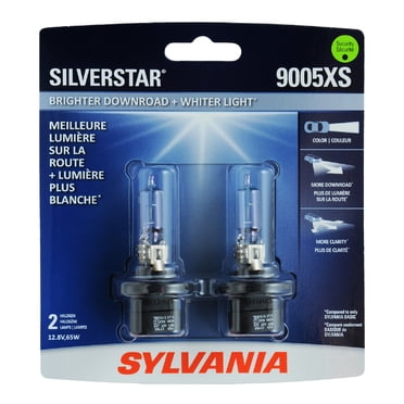 SYLVANIA - 9005XS SilverStar - Ampoule de Phare Halogène Haute Performance, Faisceau Haut, Faisceau Bas et Ampoule de Rechange Anti-Buée, Plus Lumineuse en Déplacement avec Lumière Plus Blanche (Contient 2 Ampoules)