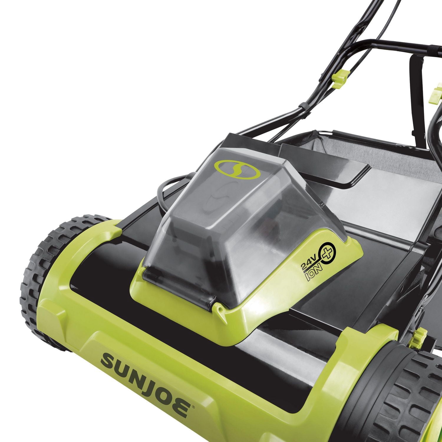 SunJoe 24V iON+ 15" Cordless Push Reel Mower, Rear Bag w/4.0-Ah Battery and Charger