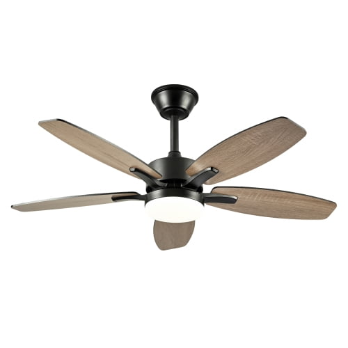 42" 5PCS Plywood Blades Ceiling Fan with Lights Remote Control,Quiet DC Motor Ceiling Fans 6 Speed Levels,Reversible Ceiling Fan,for Patio Living Room, Bedroom, Office,Indoor.(Matte Black)
