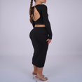thumbnail image 2 of Ladies‘ Backless Tie-Up T-shirt with Long Sleeves, 2 of 5