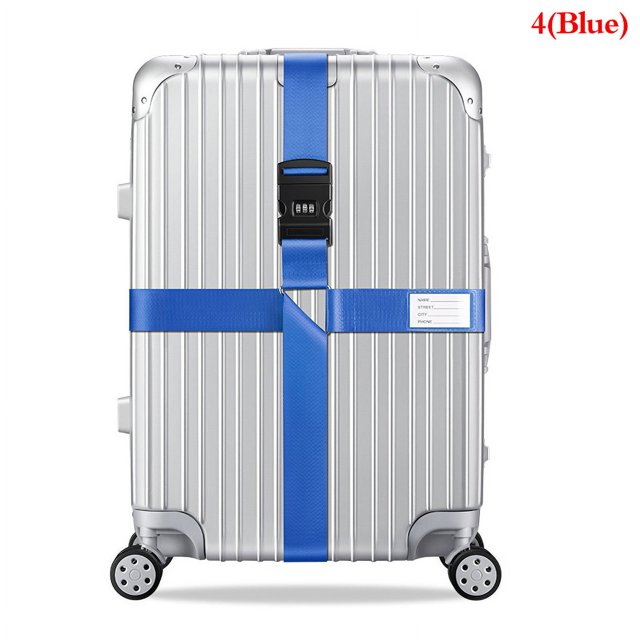 4.2m Nylon 3 Digits Password Lock Luggage Strap Cross Belt Packing Adjustable Travel Suitcase Buckle Strap Baggage Belts A4