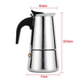 thumbnail image 3 of Moka Pot,Stainless Steel Percolator Moka Coffee Maker Coffee Maker Stove Convenient Use, 3 of 3