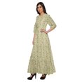 thumbnail image 2 of Moomaya Printed Round Neck 3/4 Sleeve Long Maxi Dress With Drawstring Waist, 2 of 3