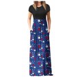 thumbnail image 1 of QIPOPIQ Robes pour Femmes avec Poches Manches Courtes Tendance Imprimé Fête de l'Indépendance Robe d'Été Vacances Longue Robe Offres 2023, 1 of 7