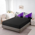 thumbnail image 4 of YST Women Patchwork Geometric Bed In A Bag Purple Black Gray Grey 7 Piece Comforter Set With Sheets Full,Geometry Triangle Bedding Set Modern Simple Abstract Bed Set, 4 of 5
