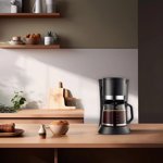 Danhjin Cafetière en plastique Drip Machine à café Accueil Automatique intégré petite cafetière Bureau Moka Café Pot tasses