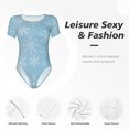 thumbnail image 4 of Easygdp Flocon de Neige Neige pour Femme Maillot de Bain une-Pièce Maillot de Bain Coupe Ajustée Col Ras du Cou Justaucorps Maillot de Bain Athlétique avec Boucle Dissimulée-Petit, 4 of 7