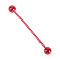 thumbnail image 1 of Allergy Free Stainless Steel Industrial Barbell Piercing Jewelry Piercing Earring Ear Bone Earring (Red), 1 of 5