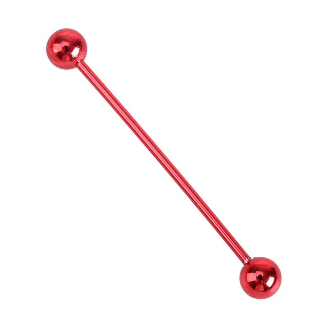 Allergy Free Stainless Steel Industrial Barbell Piercing Jewelry Piercing Earring Ear Bone Earring (Red)