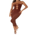 thumbnail image 1 of Women Cutout Backless Maxi Dress Sleeveless Split Cocktail Bodycon Spaghetti Strap Long Dress Party, 1 of 6