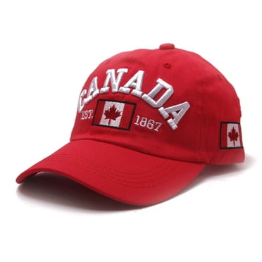 Casquette de Baseball Canada Ajustable avec Feuille d'Érable Brodée pour Célébration Nationale et Activités de Plein Air