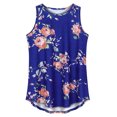 thumbnail image 4 of Women Floral Print Sleeveless Round Neck Asymmetric Hem Top, 4 of 8